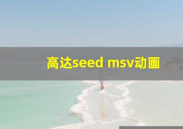 高达seed msv动画